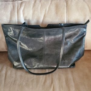 Black leather latico tote